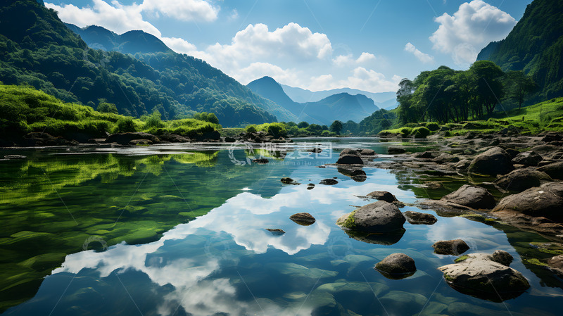 高清大图下载【趣麦麦图】青山绿水场景3