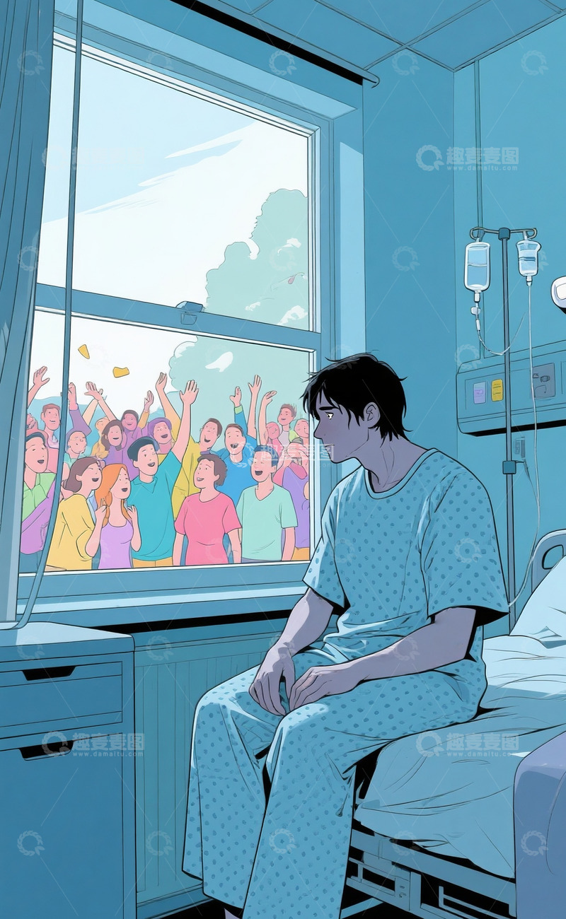 高清大图下载【趣麦麦图】抑郁症的病人7