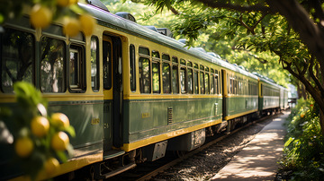 复古列车火车场景