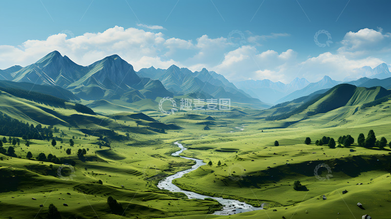 高清大图下载【趣麦麦图】草原美景风光场景5