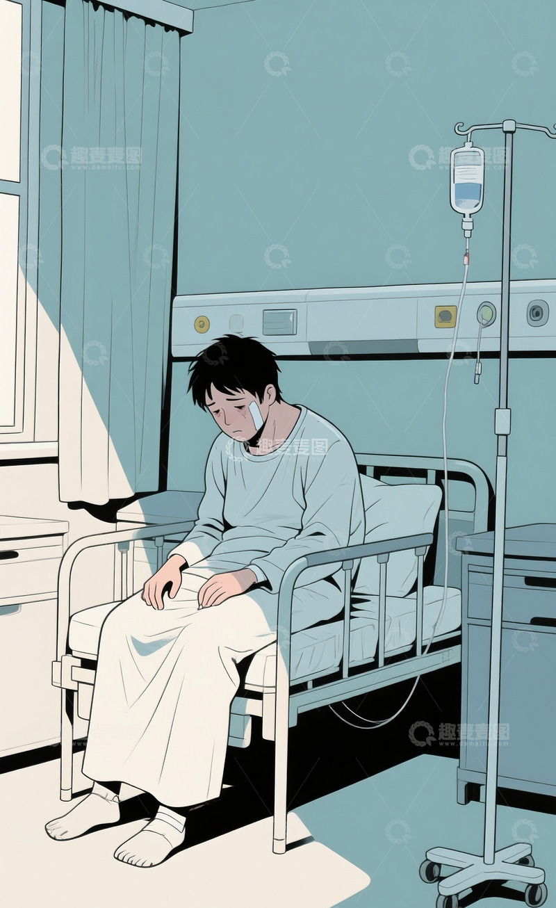 高清大图下载【趣麦麦图】抑郁症的病人