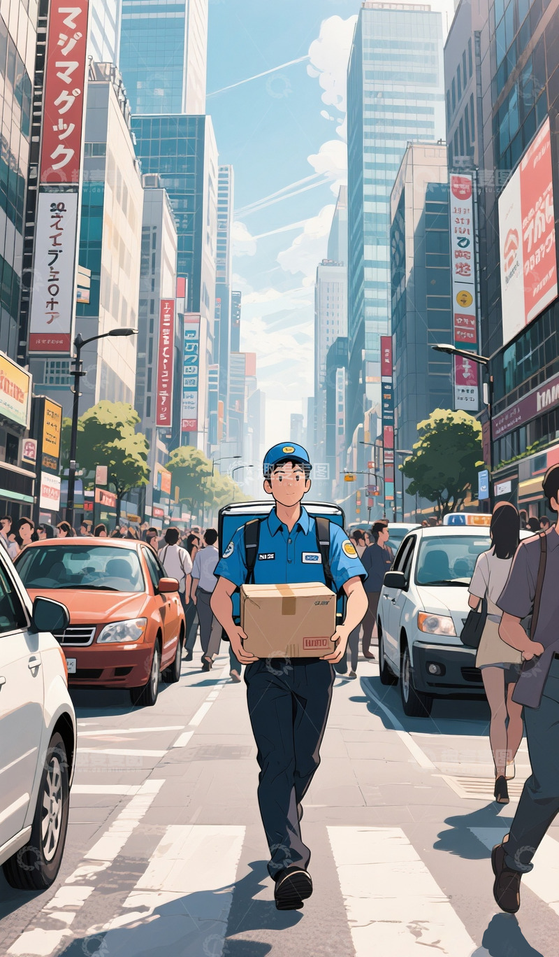 高清大图下载【趣麦麦图】勤劳的快递员11