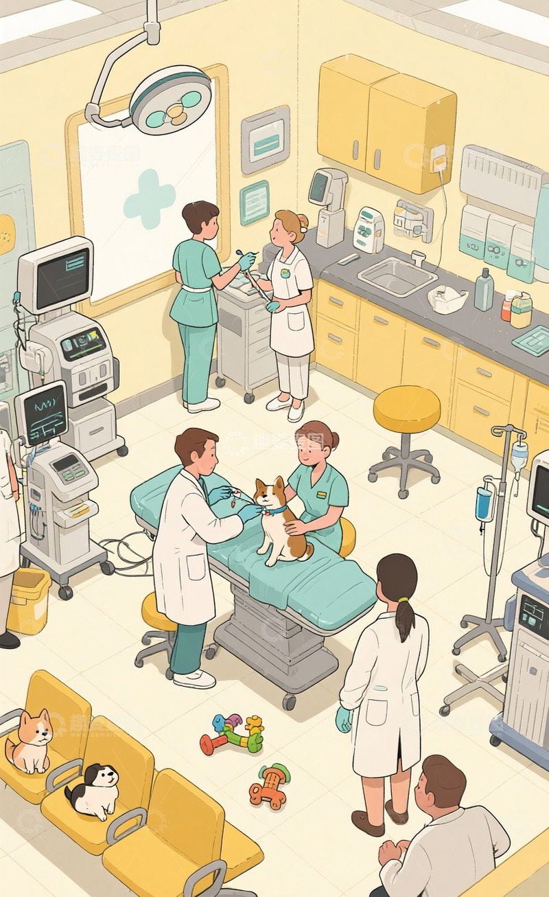 高清大图下载【趣麦麦图】忙碌的宠物医院5