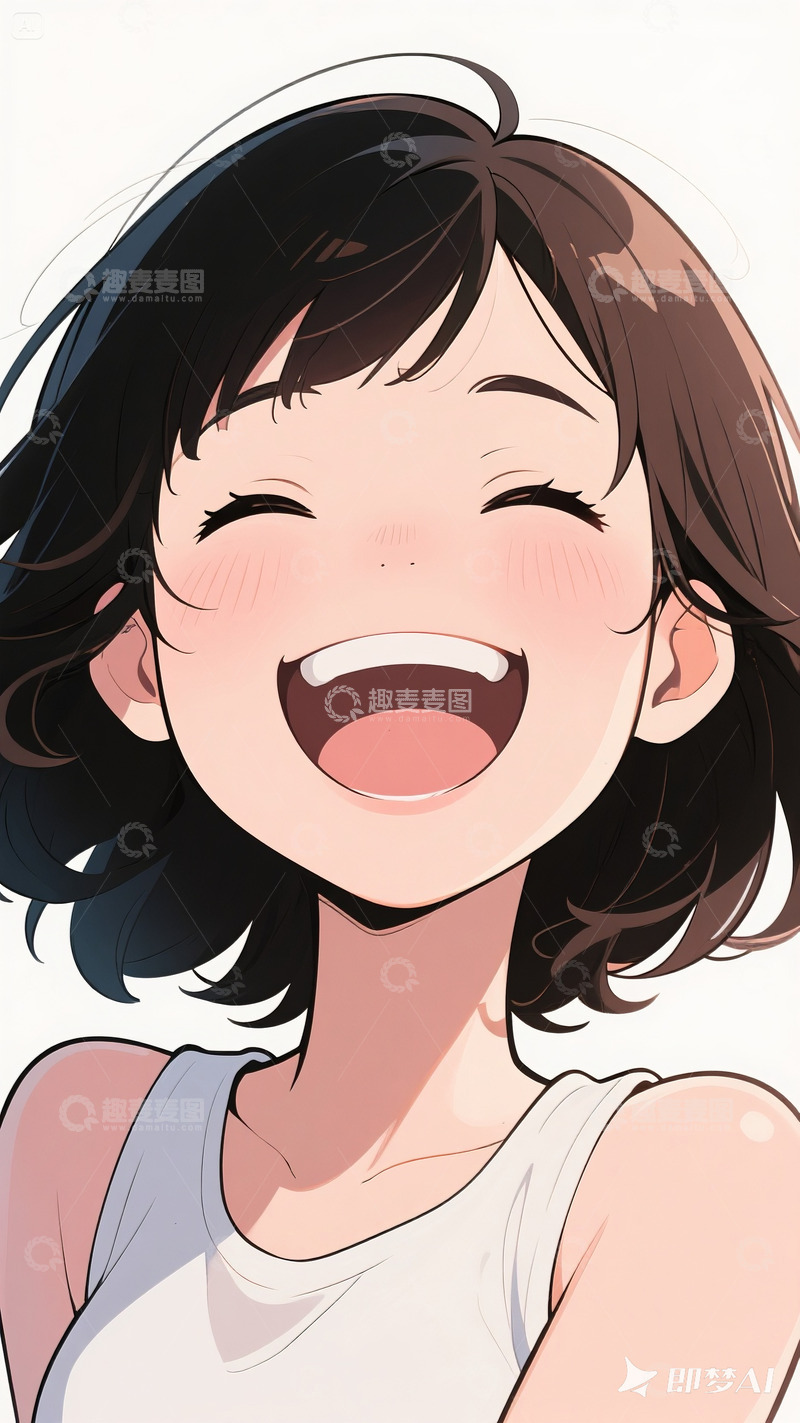 高清大图下载【趣麦麦图】大笑的女孩2