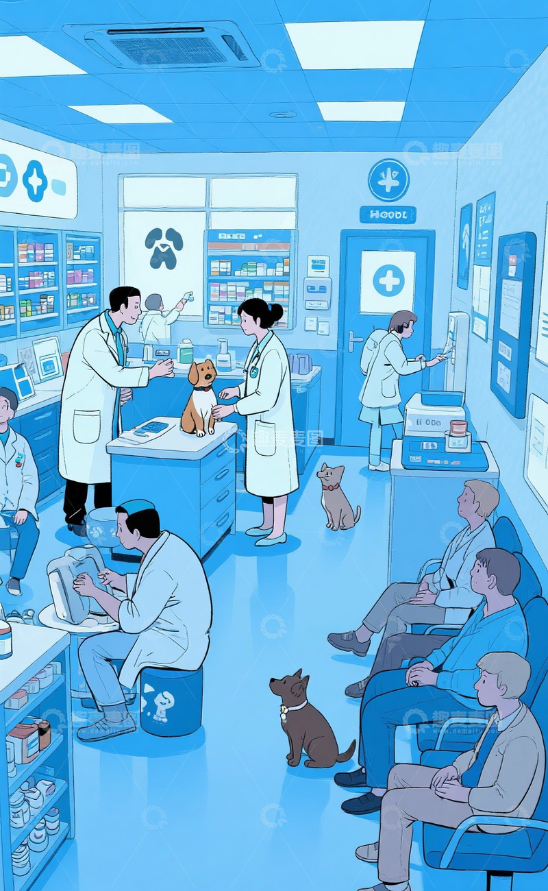 高清大图下载【趣麦麦图】忙碌的宠物医院6