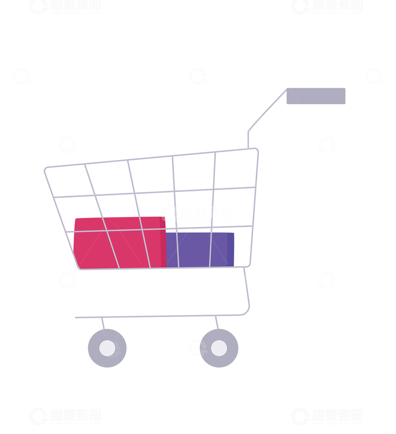 源文件下载【趣麦麦图】超市购物车矢量1