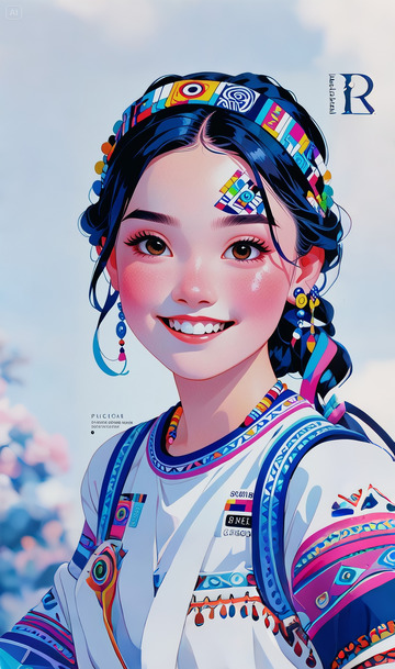 少数民族插画人物2