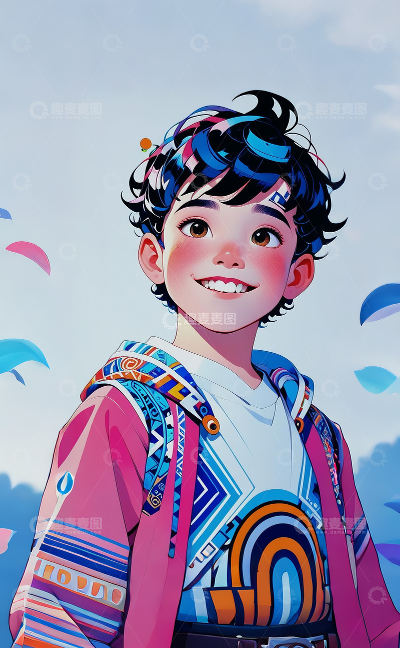 高清大图下载【趣麦麦图】少数民族插画人物