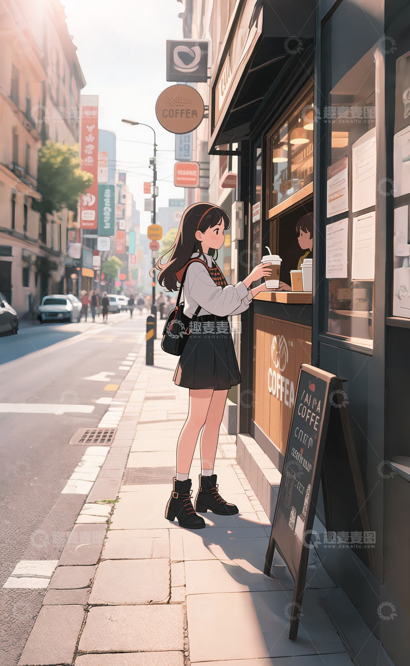 高清大图下载【趣麦麦图】喝咖啡的年轻人7