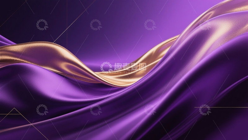 高清大图下载【趣麦麦图】抽象流动布料背景3D渲染6