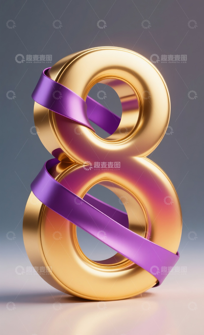 高清大图下载【趣麦麦图】丝带缠绕数字81