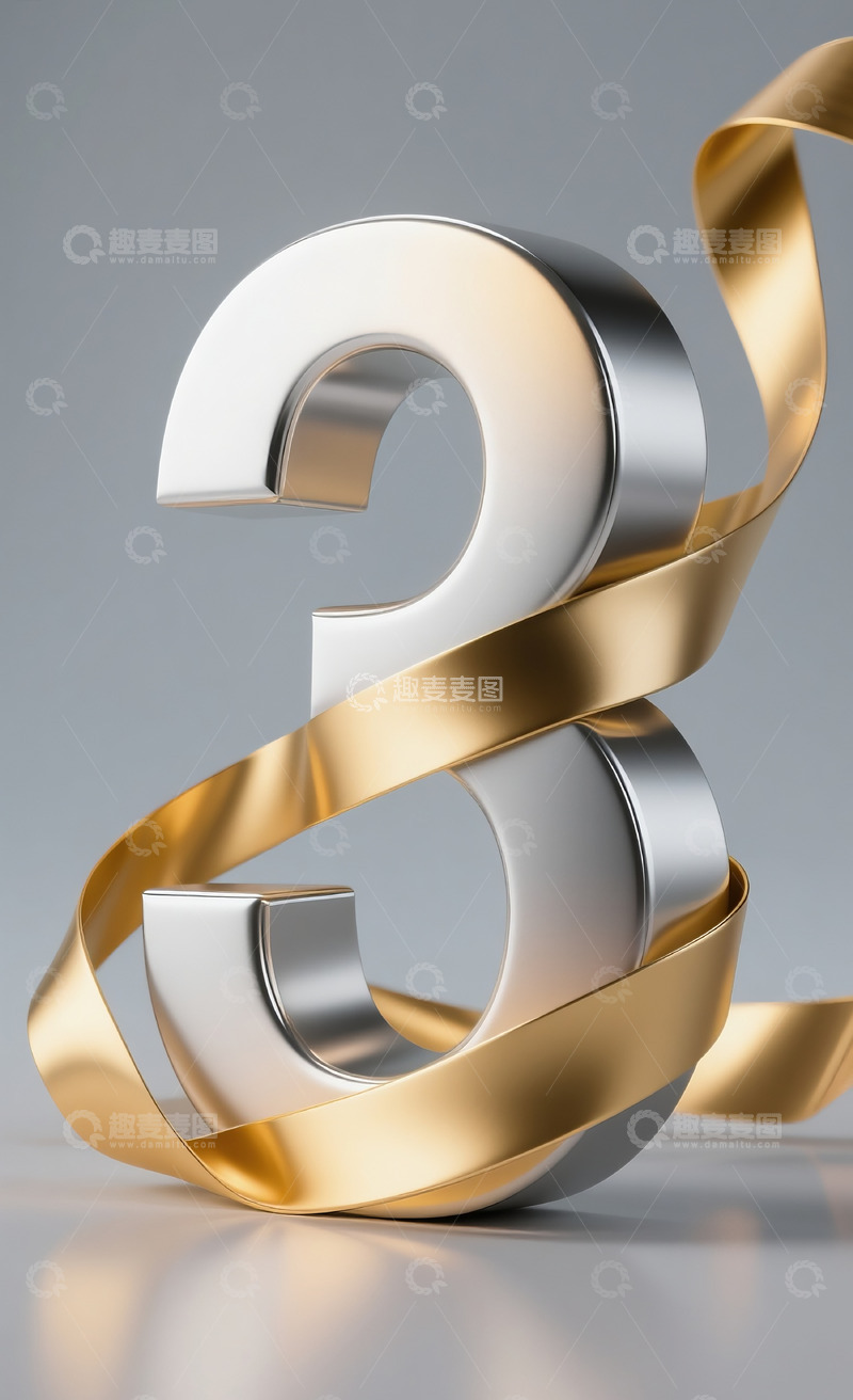 高清大图下载【趣麦麦图】丝带缠绕数字31