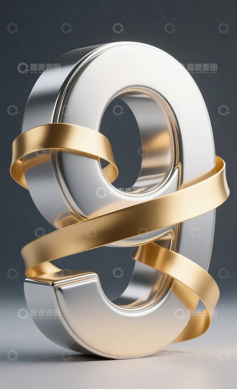 高清大图下载【趣麦麦图】丝带缠绕数字9