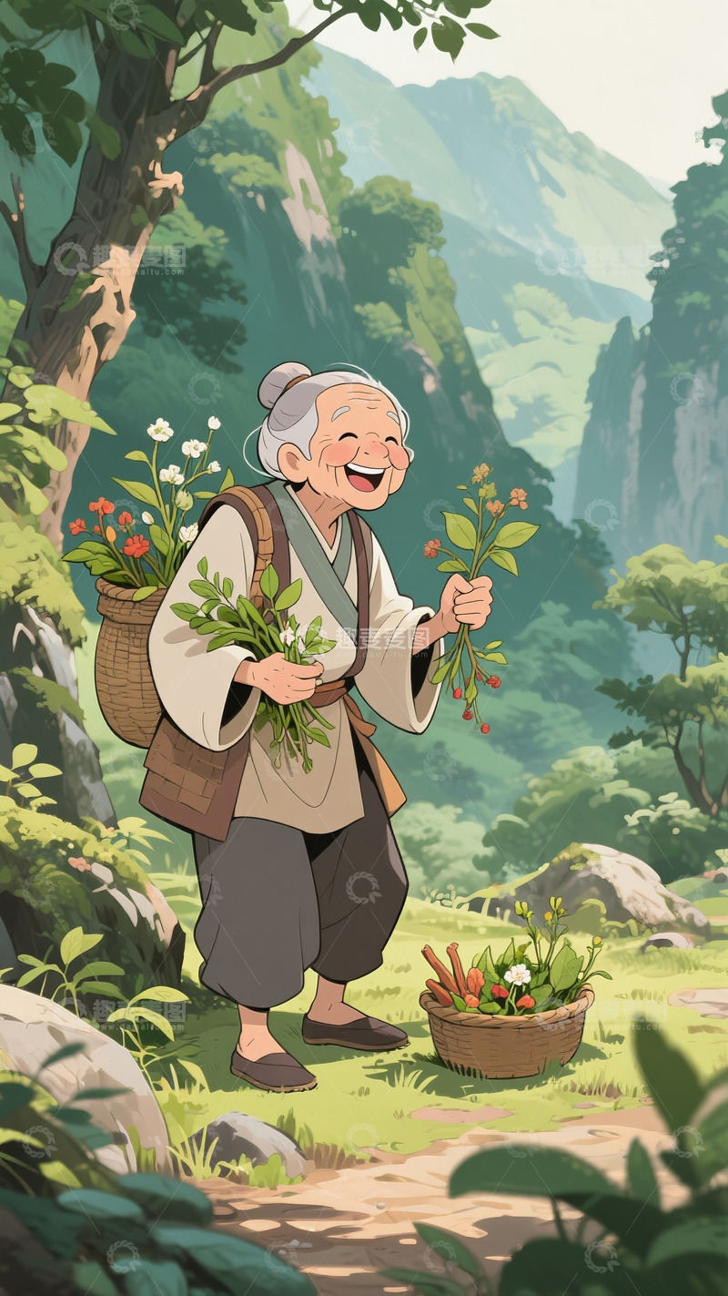 高清大图下载【趣麦麦图】采药老人3