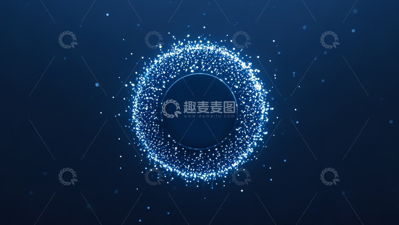 高清大图下载【趣麦麦图】-蓝色科技光感背景1