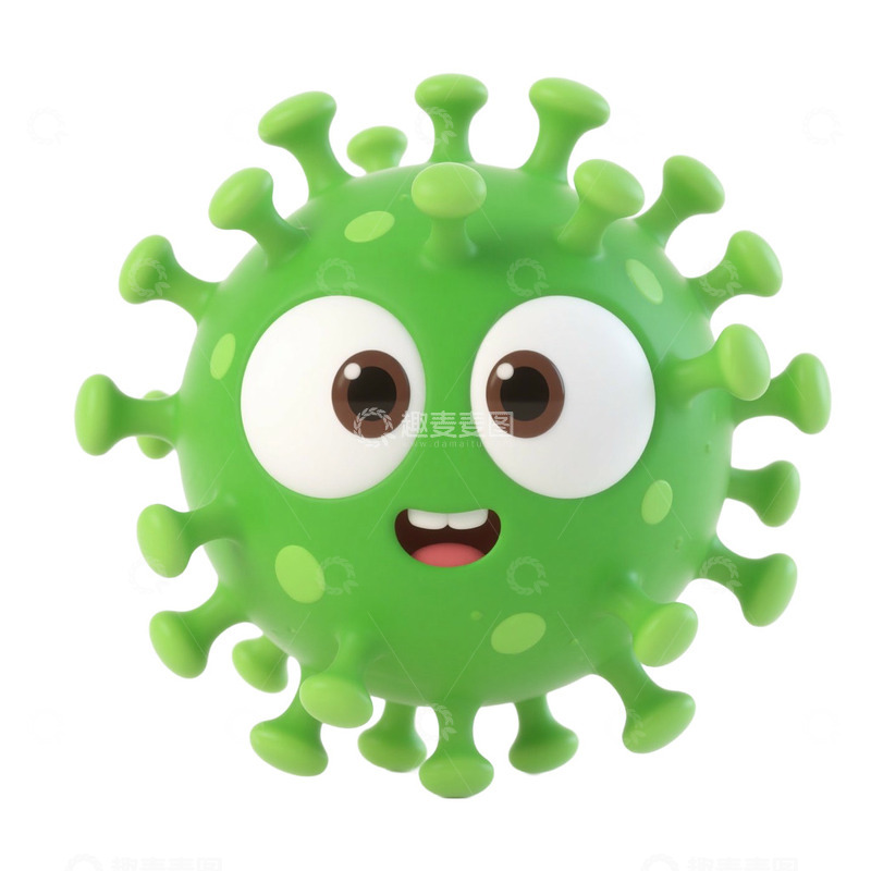 高清大图下载【趣麦麦图】-3D立体细菌免抠元素1