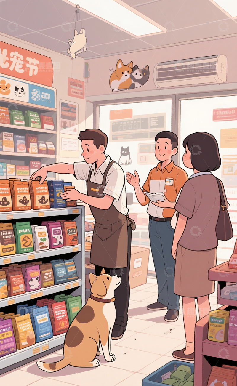 高清大图下载【趣麦麦图】勤奋的宠物店员10