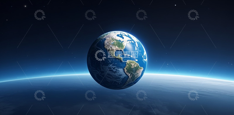 高清大图下载【趣麦麦图】蓝色科技光感背景2