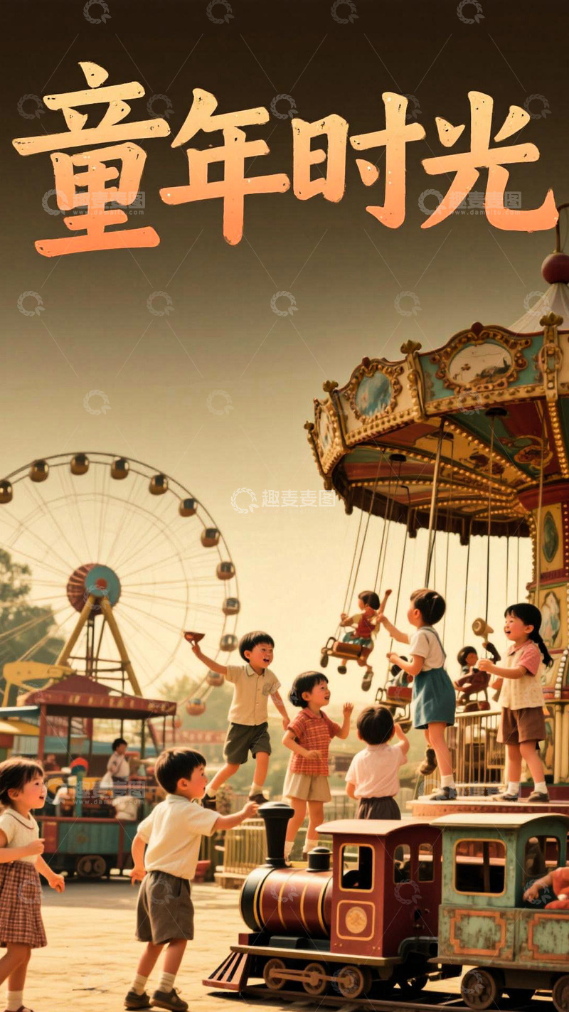 高清大图下载【趣麦麦图】儿童节孩子童年海报