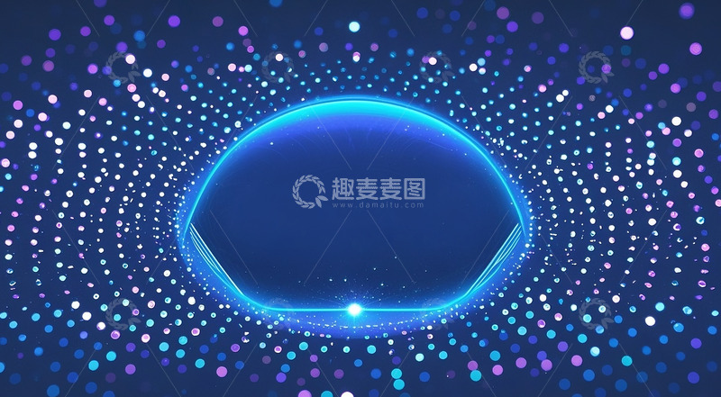 高清大图下载【趣麦麦图】-蓝色科技光感背景7
