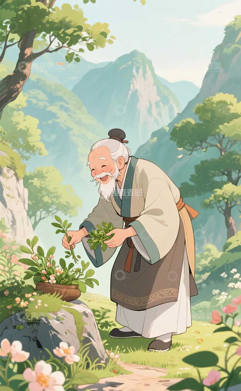 高清大图下载【趣麦麦图】采药老人4