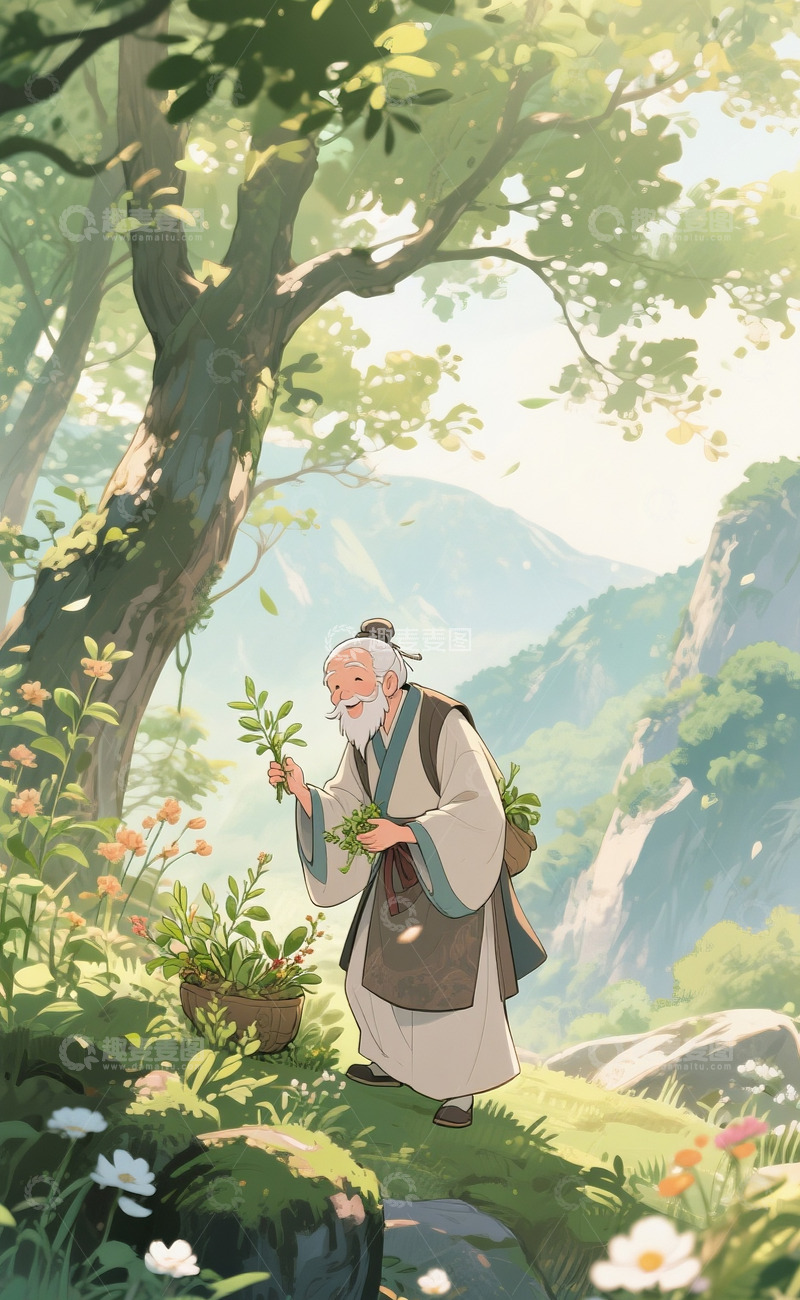 高清大图下载【趣麦麦图】采药老人7