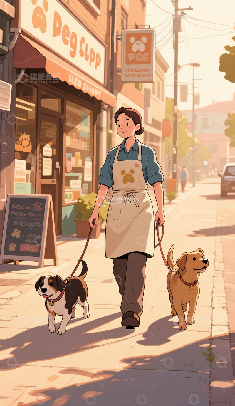高清大图下载【趣麦麦图】勤奋的宠物店员2