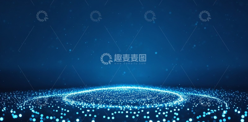 高清大图下载【趣麦麦图】-蓝色科技光感背景4