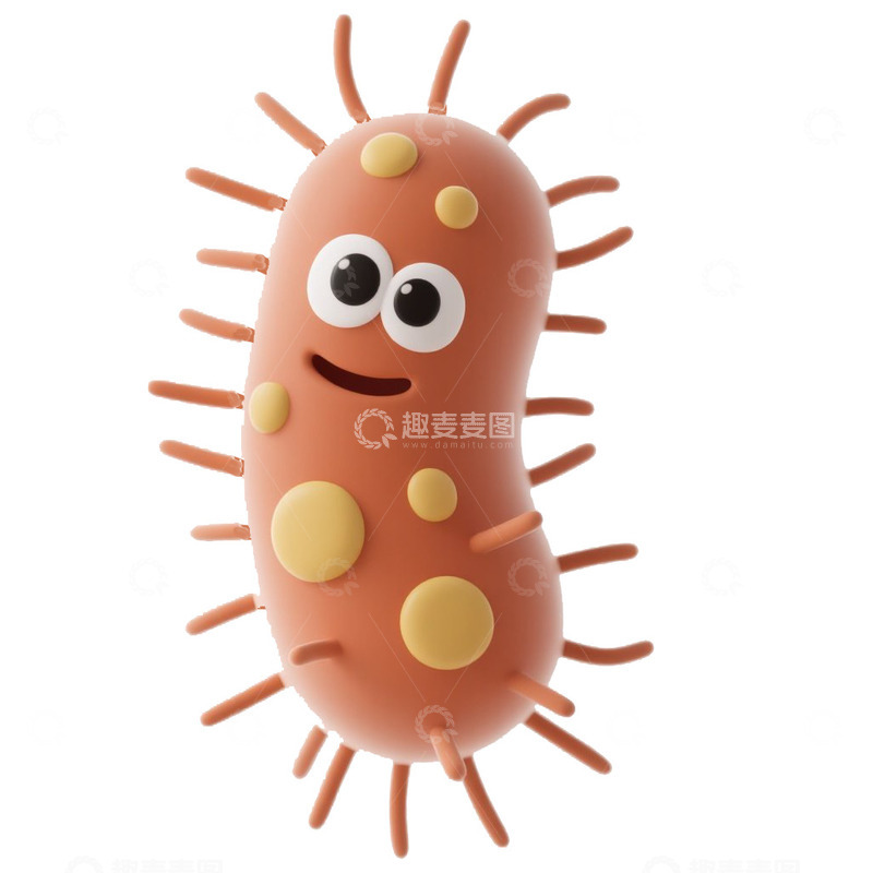 高清大图下载【趣麦麦图】-3D立体细菌免抠元素