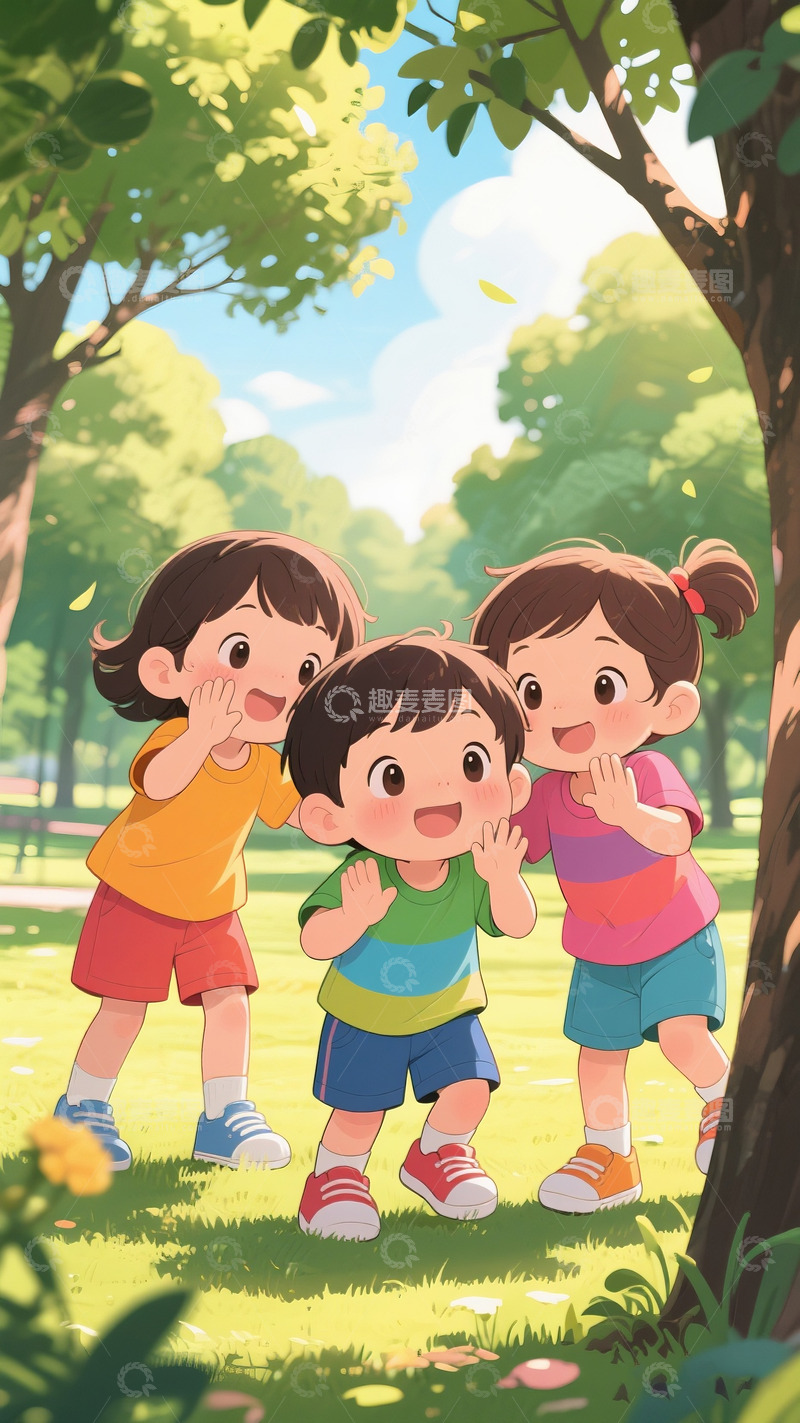 高清大图下载【趣麦麦图】玩耍的小孩1