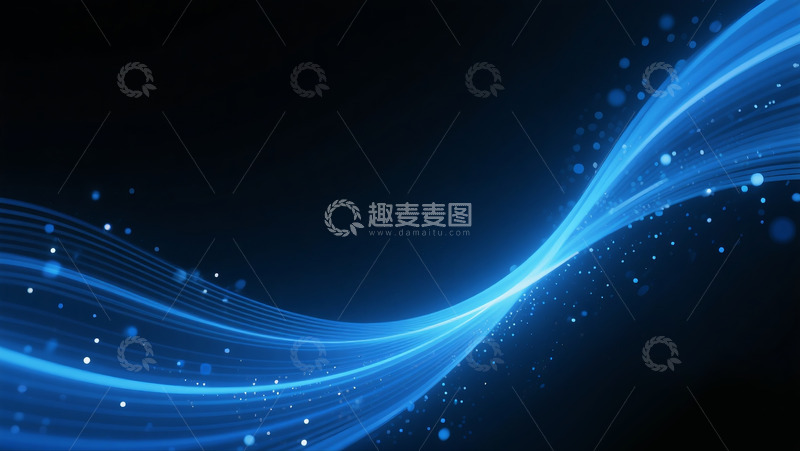 高清大图下载【趣麦麦图】-蓝色科技光感背景3