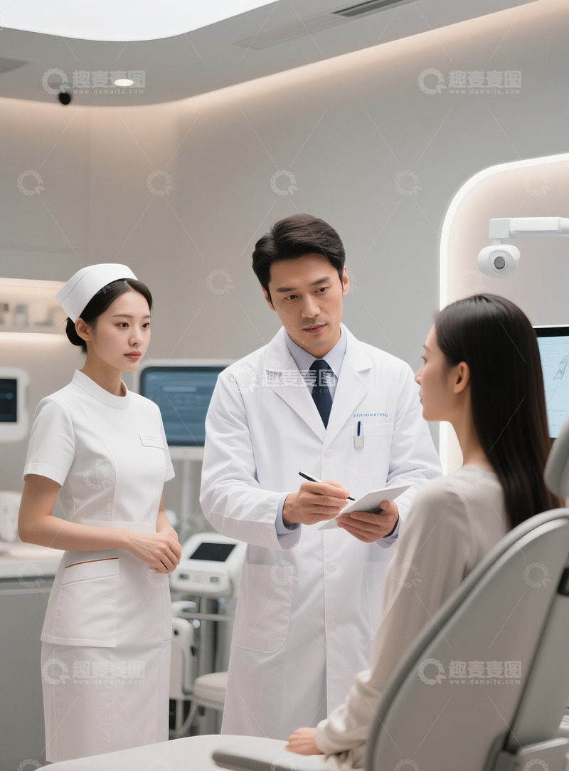 高清大图下载【趣麦麦图】医美医生给客户定制方案