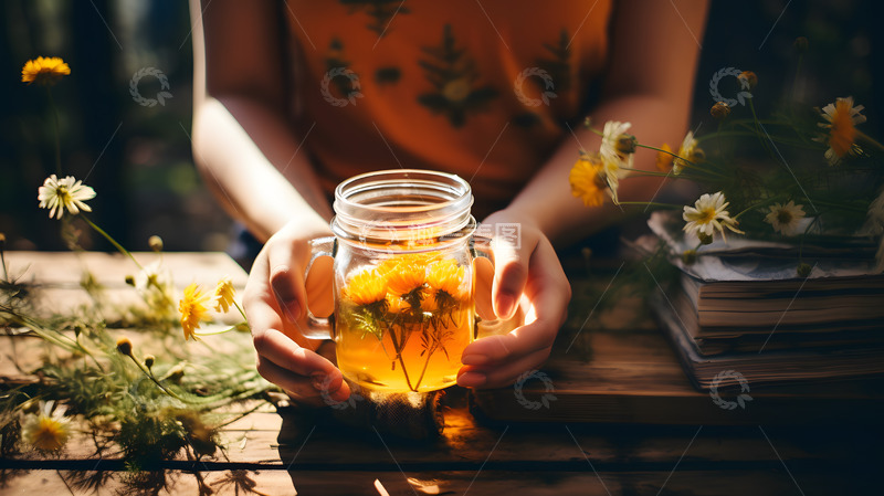 高清大图下载【趣麦麦图】花园里的下午茶1