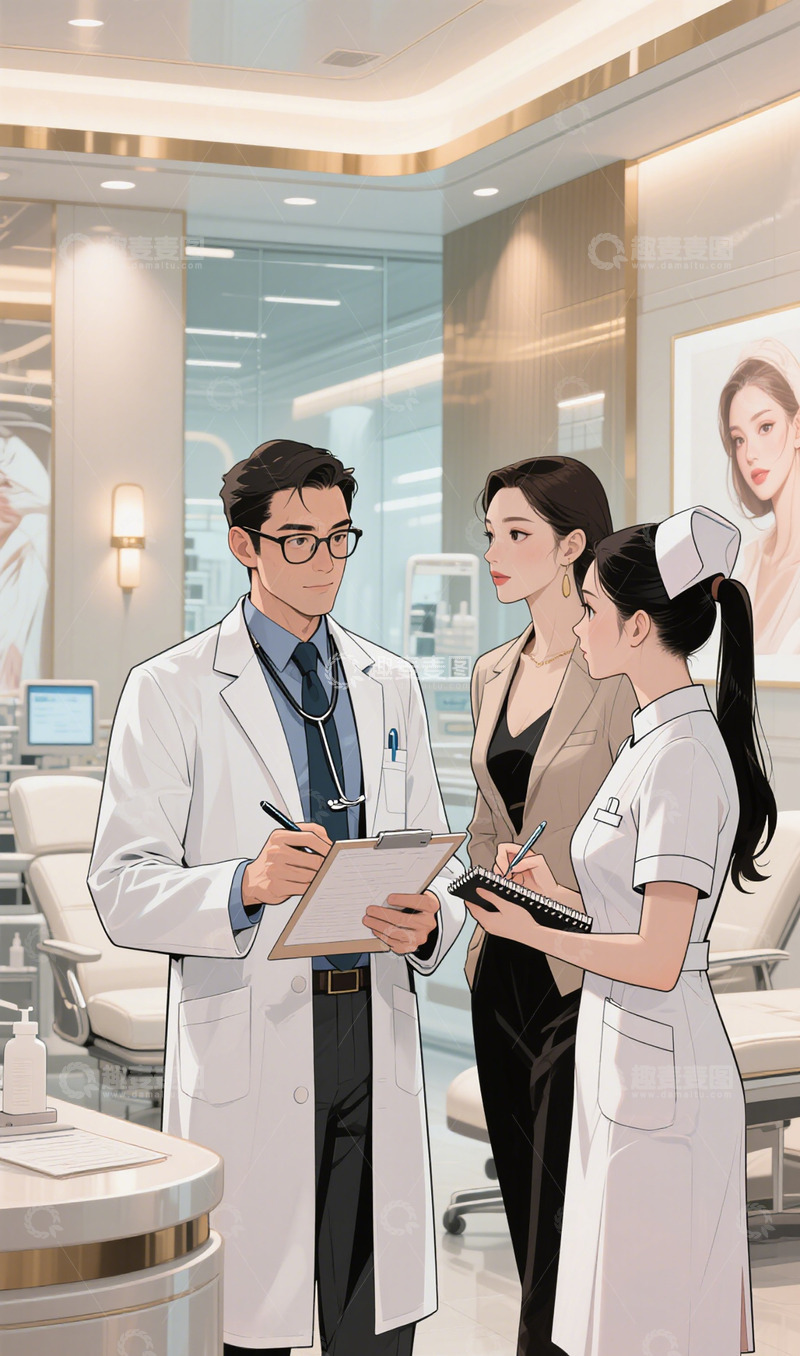 高清大图下载【趣麦麦图】医美医生给客户定制方案1