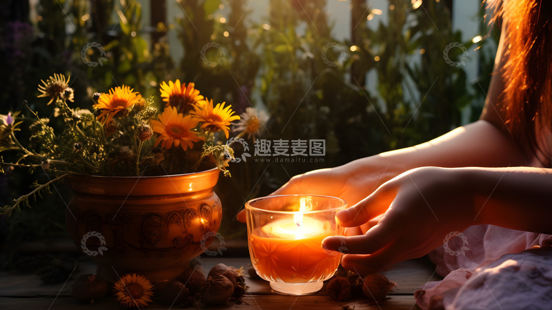 高清大图下载【趣麦麦图】花园里的下午茶