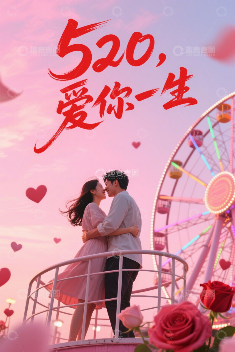 高清大图下载【趣麦麦图】520情人节爱你一生