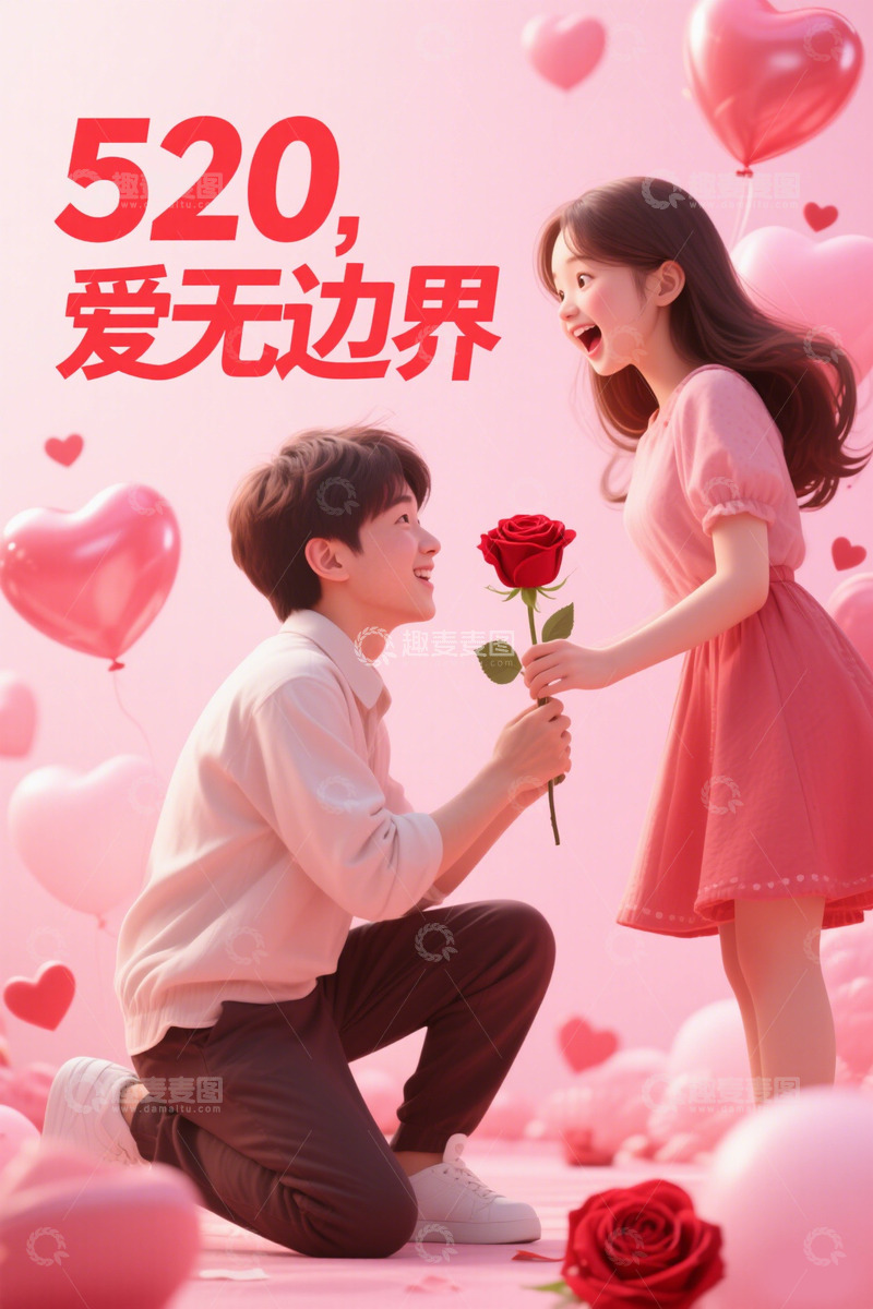 高清大图下载【趣麦麦图】520 情人节 海报