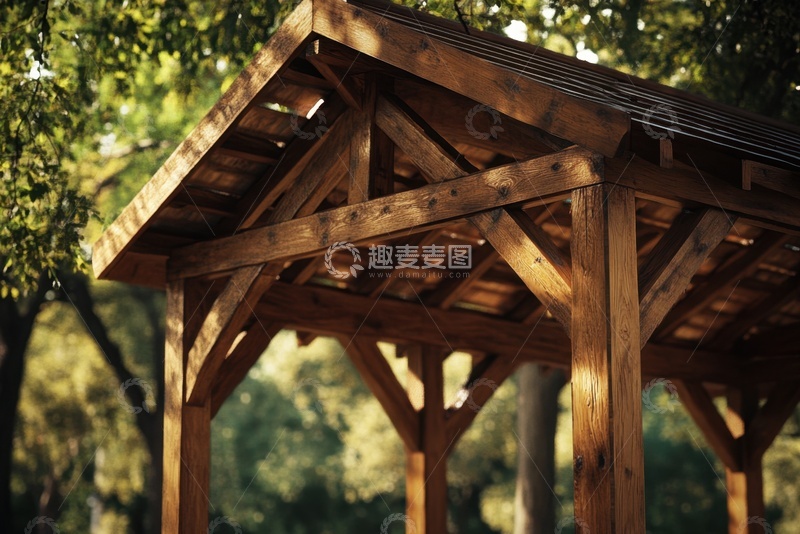 高清大图下载【趣麦麦图】木质的凉亭建筑