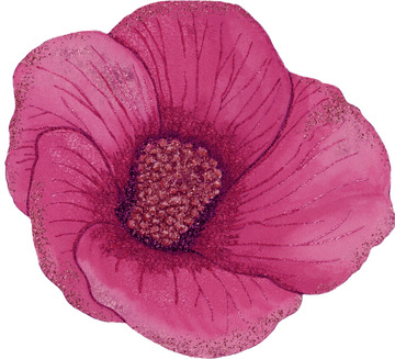 洋红色水彩热带树叶花卉图案PNG免抠图