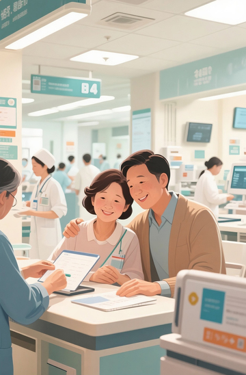 在医院里挂号人