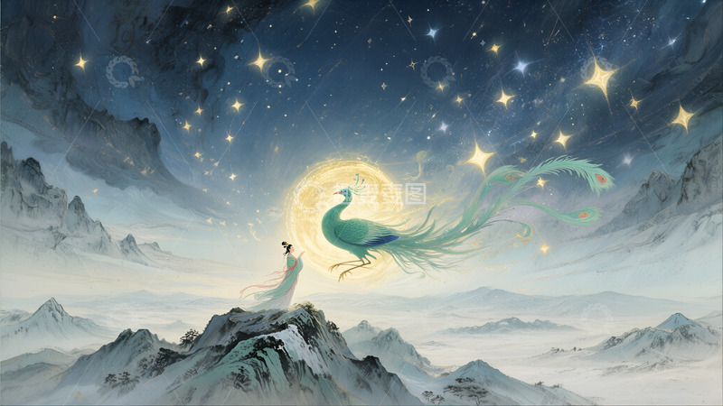 高清大图下载【趣麦麦图】云岭幻梦凤凰与仙影