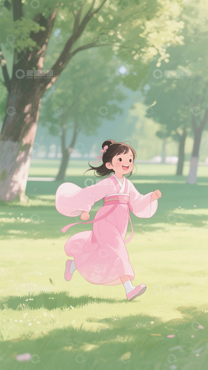 高清大图下载【趣麦麦图】穿汉服的小女孩