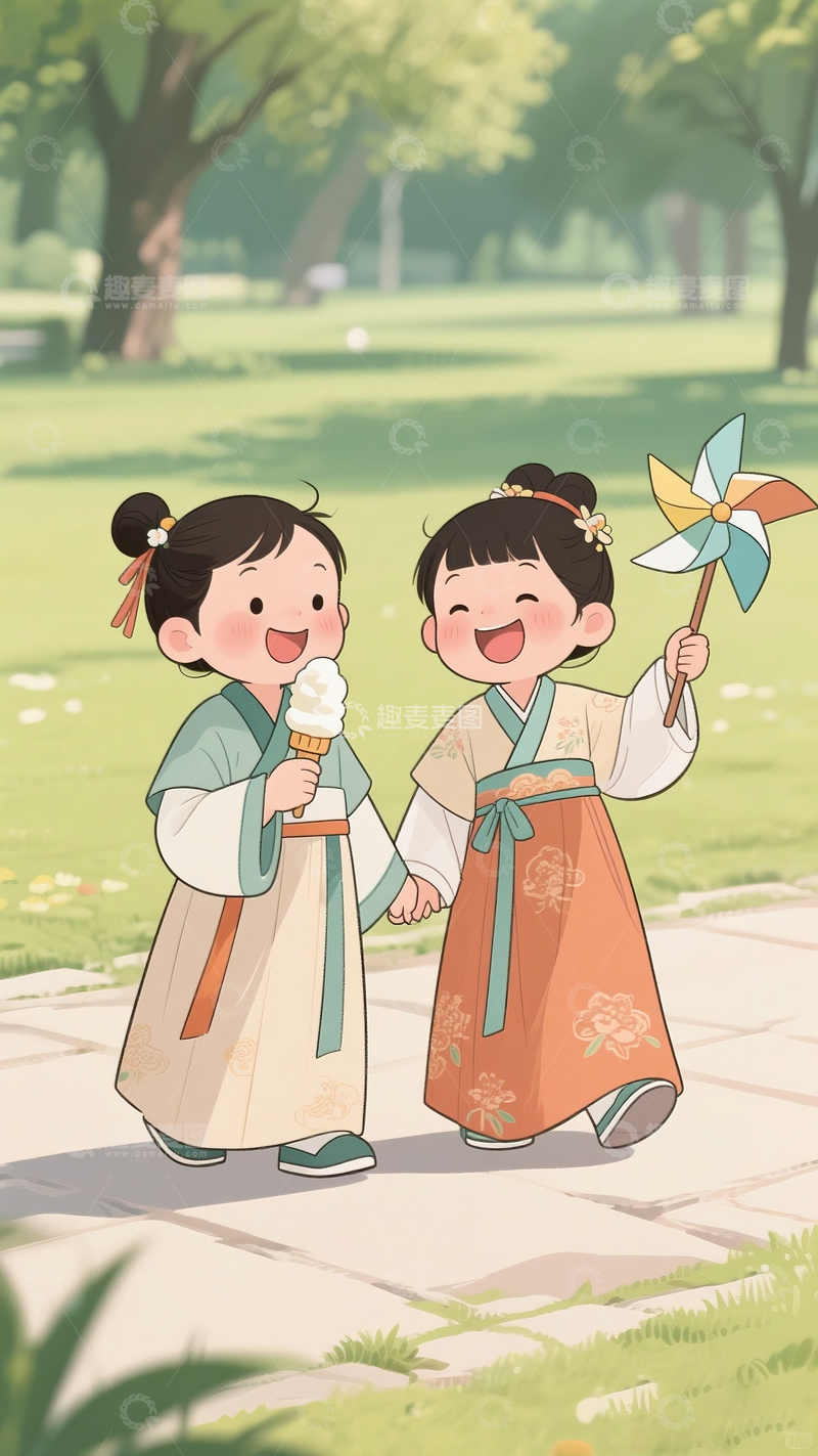 高清大图下载【趣麦麦图】穿汉服的小女孩2