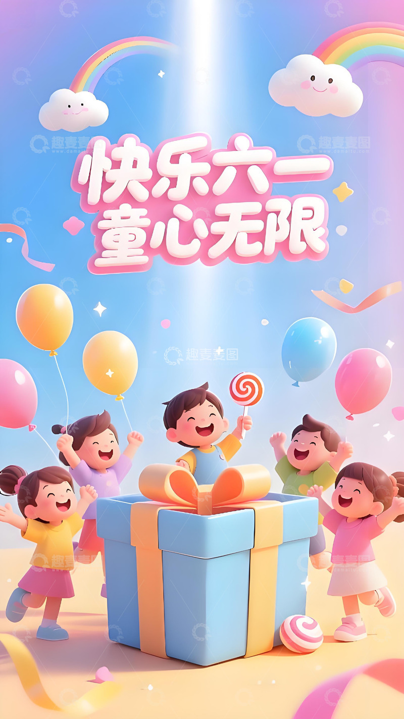高清大图下载【趣麦麦图】六一儿童节海报2