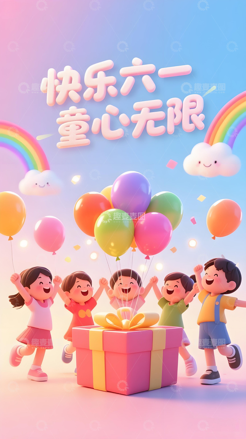 高清大图下载【趣麦麦图】六一儿童节海报16