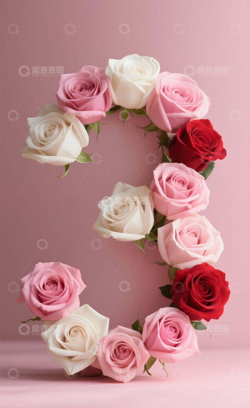 高清大图下载【趣麦麦图】玫瑰花数字31