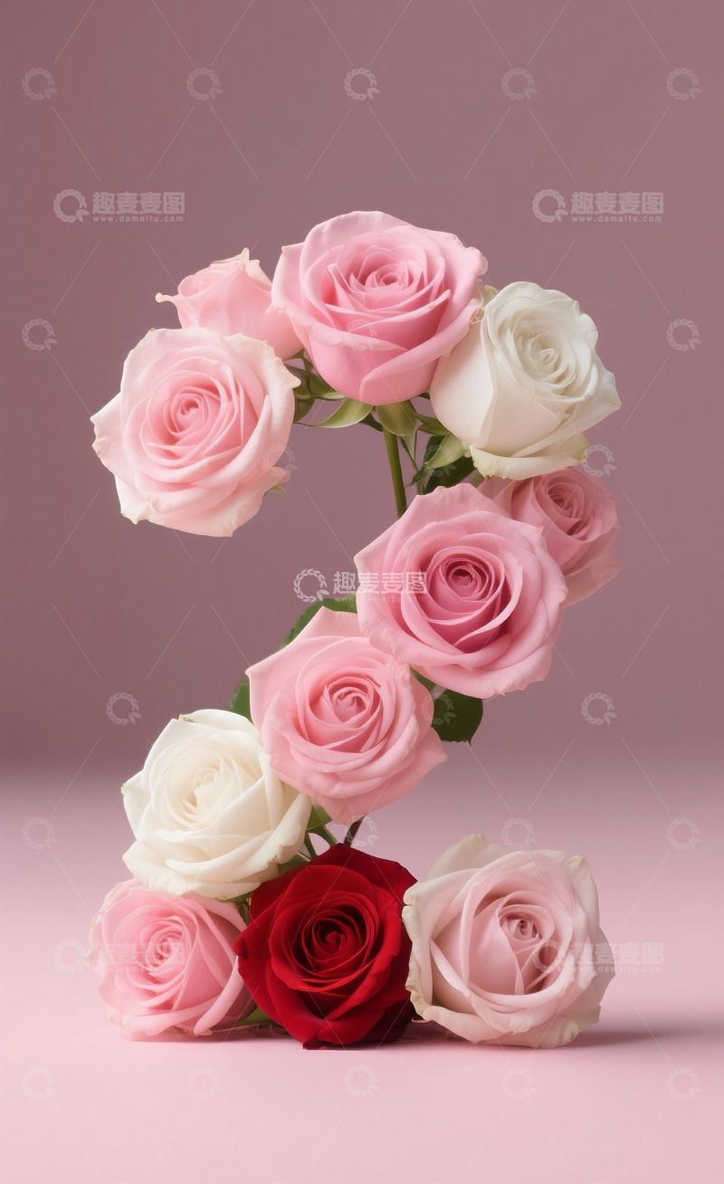高清大图下载【趣麦麦图】玫瑰花数字21
