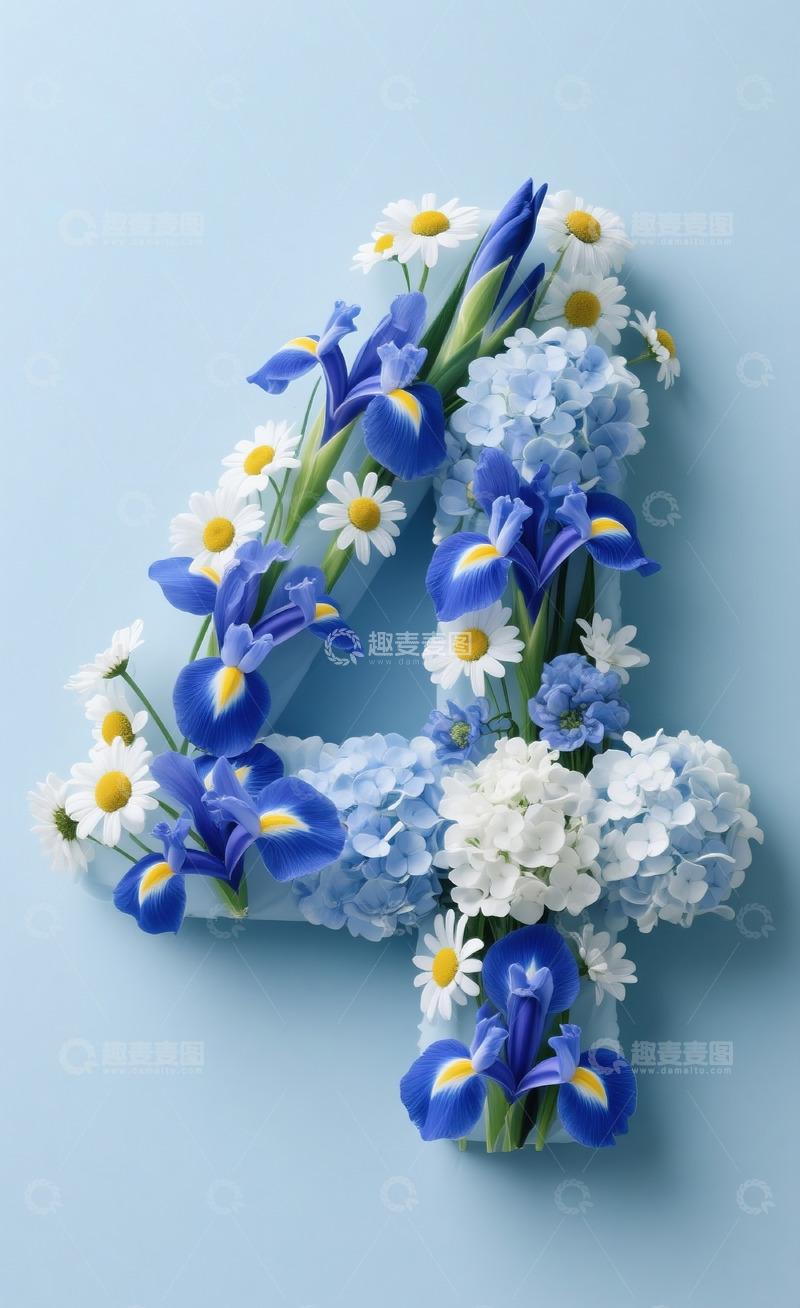鲜花数字4