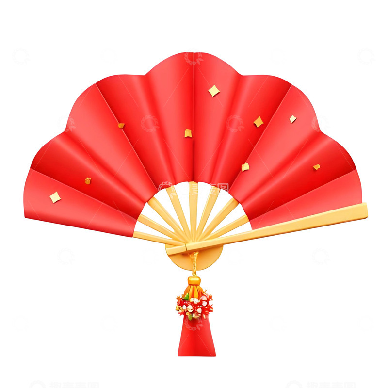 高清大图下载【趣麦麦图】折扇新年元素