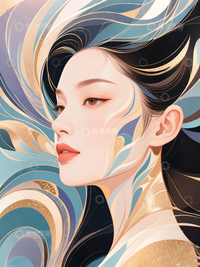 高清大图下载【趣麦麦图】抽象风格医美形象7